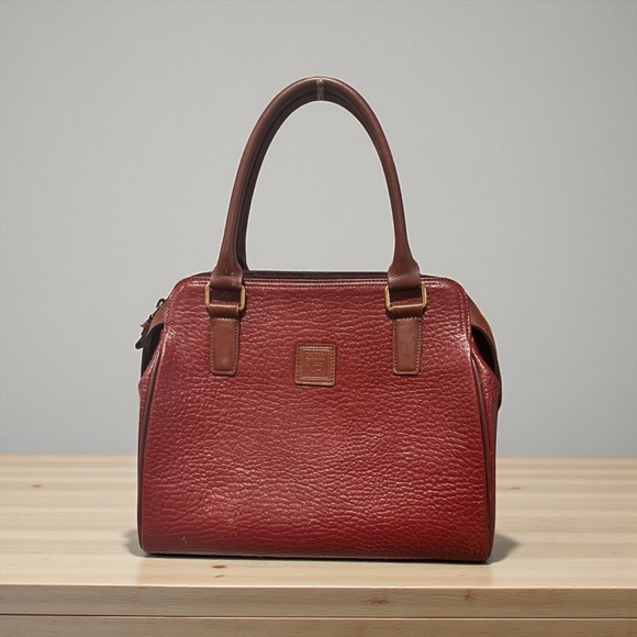 Nina Ricci Handbags - Nina Ricci Vintage Structured Leather Satchel – Rich Red Pebbled Leather
